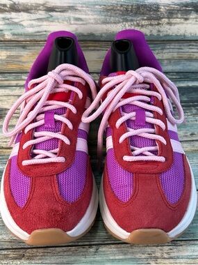 Adidas Run 70's 2.0 Sneakers Womens Size 7 Purple/Pink Suede/Mesh Casual Shoes